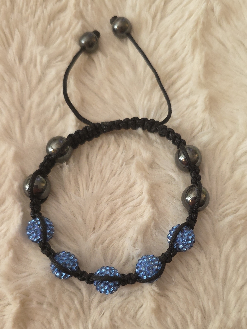 Koonce & Co. Shamballa Capri Blue Crystal & Hematite Bracelet